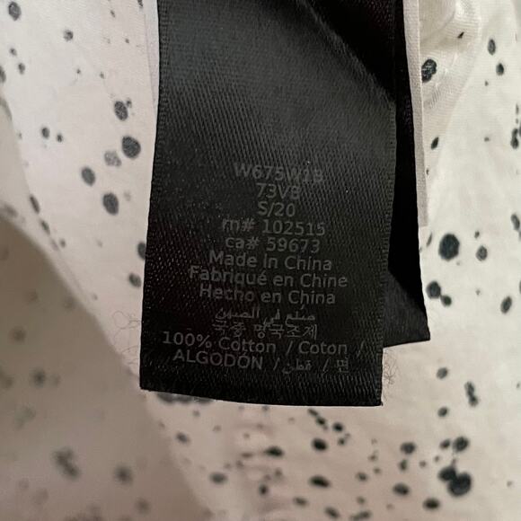 John Varvatos Shirt Mens XL White Black Paint Splatter Cotton Grunge Star USA - Picture 11 of 12
